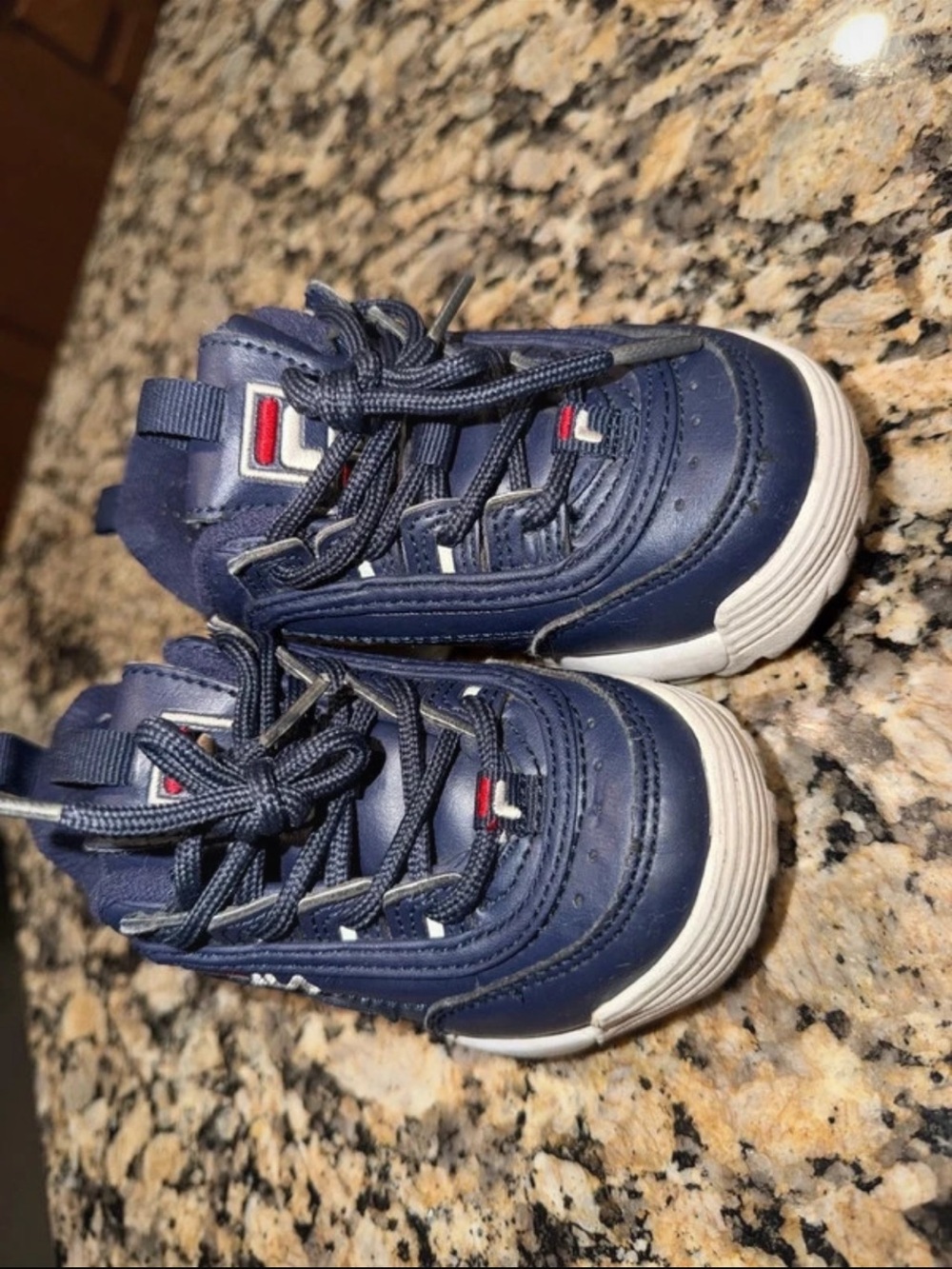 Fila Boys Navy Sneakers with Red and White Accents